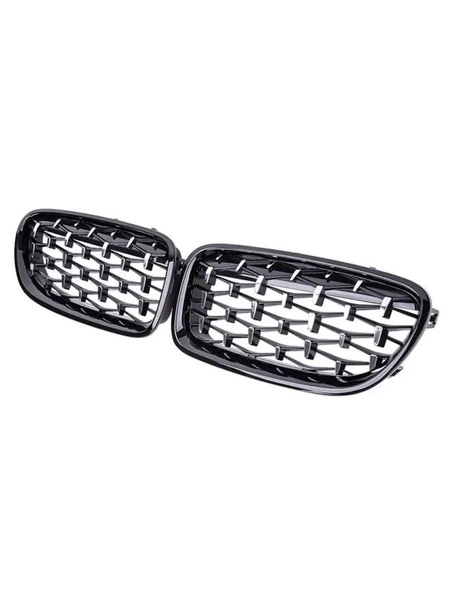 BMW 5 Series Front Kidney Grille Diamond Mesh Inserts In Silvery And Black - Image 4